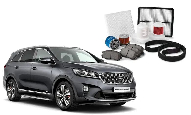 بررسی قطعات یدکی مورد نیاز برای سرویس دوره ای کیا سورنتو (۲۰ هزار کیلومتر)