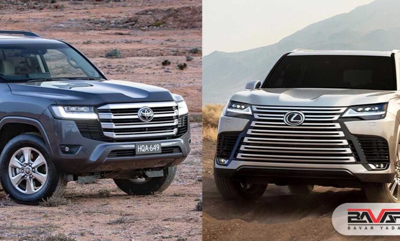 مقایسه و بررسی لکسوس LX600 و تویوتا لندکروزر اتاق 300؛ شباهتها و تفاوتها مقایسه و بررسی لکسوس LX600 و تویوتا لندکروزر اتاق 300؛ شباهتها و تفاوتها