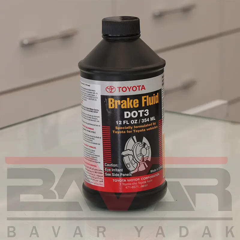 روغن ترمز تویوتا مدل DOT3 با حجم 354 میلی لیتر برند اصلی GENUINE