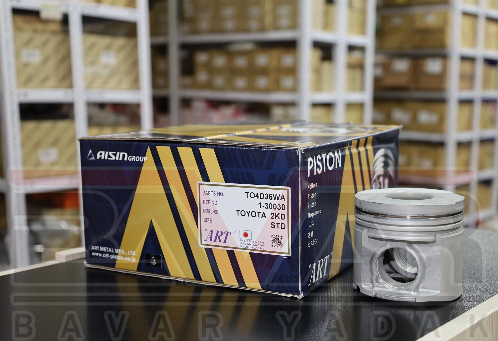 پیستون استاندارد موتور 2KD تویوتا هایس 2006 تا 2015 برند AISIN