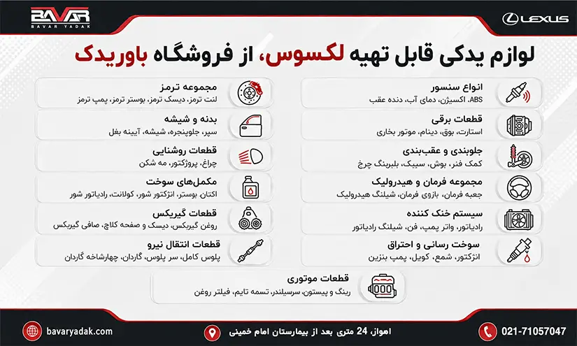 lexus parts in ahvaz info فروش لوازم یدکی لکسوس در اهواز فروش لوازم یدکی لکسوس در اهواز