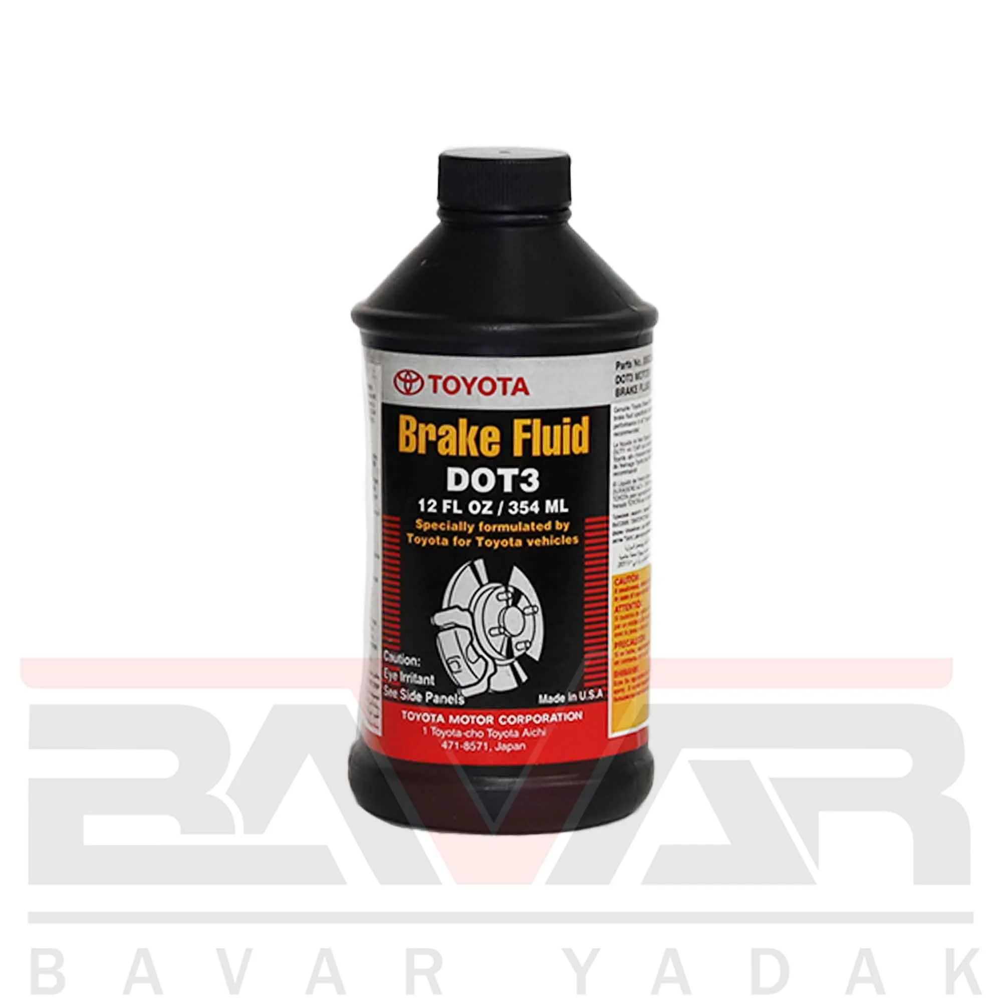 روغن ترمز تویوتا مدل DOT3 با حجم 354 میلی لیتر برند اصلی GENUINE